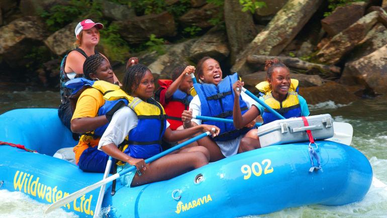 Rafting through the rapids in North Carolina Rafting through the rapids in North Carolina