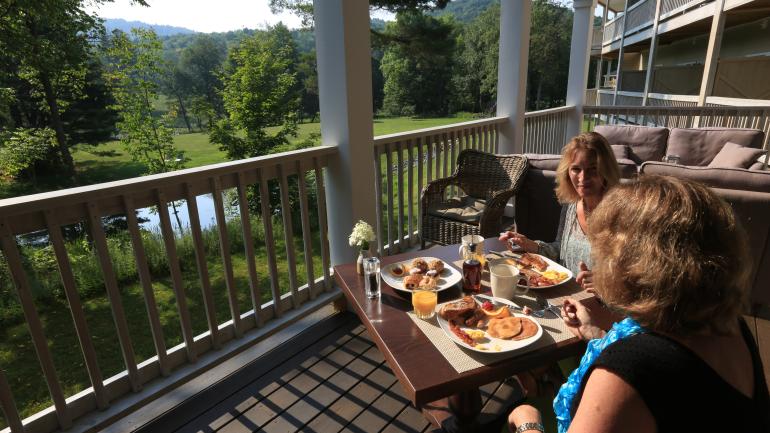 Enjoying the surroundings at 506 On the River Inn in Woodstock Enjoying the surroundings at 506 On the River Inn in Woodstock