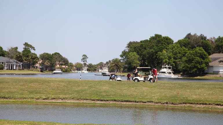 Enjoying a sunny day at a Jacksonville golf course Enjoying a sunny day at a Jacksonville golf course