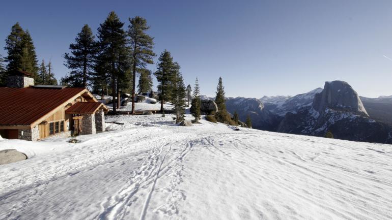 The Ski Hut at Glacier Point, which overlooks Yosemite Valley, Half Dome and Yosemite High Country The Ski Hut at Glacier Point, which overlooks Yosemite Valley, Half Dome and Yosemite High Country