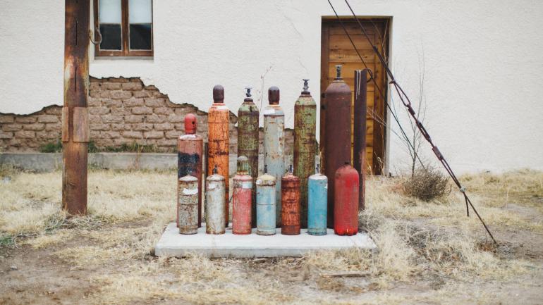 An art installation in the rural desert town of Marfa, Texas An art installation in the rural desert town of Marfa, Texas