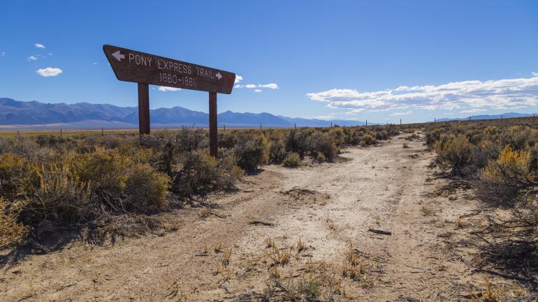 A marker along the Pony Express Trail A marker along the Pony Express Trail