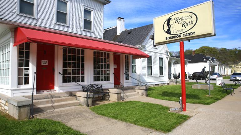 Outside the Rebecca Ruth candy store in Frankfort Outside the Rebecca Ruth candy store in Frankfort