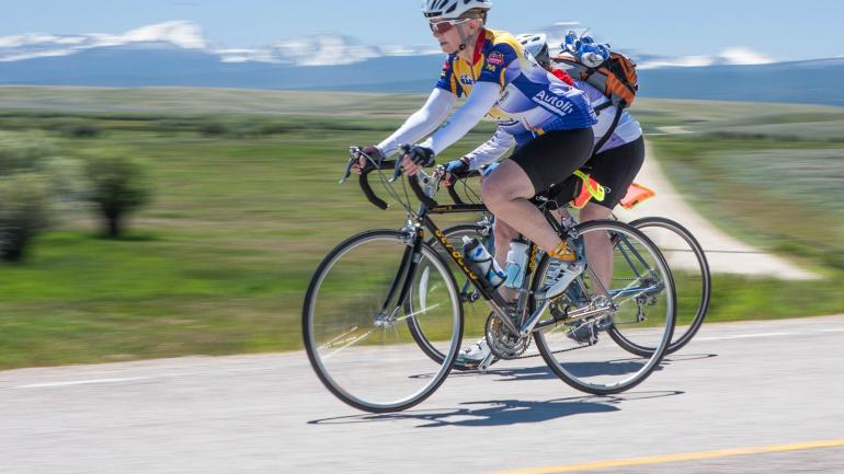 Cyclists in Montana Cyclists in Montana