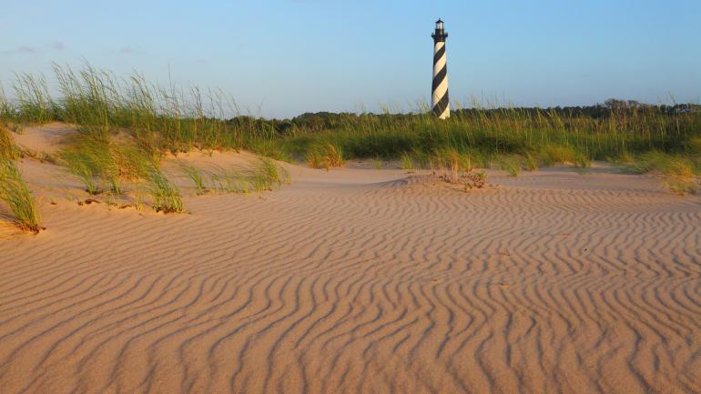 Distant view of the Cape Hatteras Lighthouse Distant view of the Cape Hatteras Lighthouse