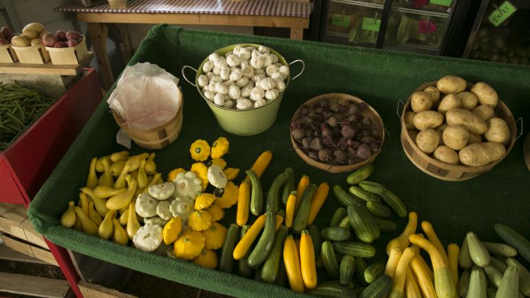 Freshly harvested vegetables at Lyda Farms in Hendersonville Freshly harvested vegetables at Lyda Farms in Hendersonville