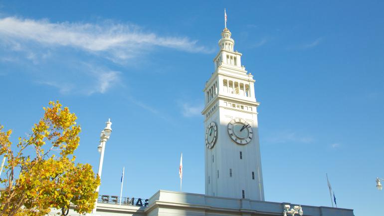 The iconic clock tower of the Ferry Building in San Francisco, California. The iconic clock tower of the Ferry Building in San Francisco, California.
