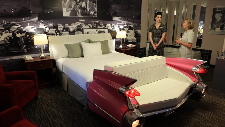 Elvis Presley-themed room at the Best Western Route 66 Railhaven Hotel in Springfield Elvis Presley-themed room at the Best Western Route 66 Railhaven Hotel in Springfield