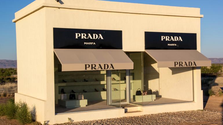 Prada Marfa, a pop-art exhibit west of town that looks just like a Prada storefront Prada Marfa, a pop-art exhibit west of town that looks just like a Prada storefront