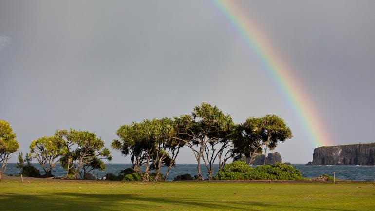 Rainbow off the Keanae Peninsula Rainbow off the Keanae Peninsula