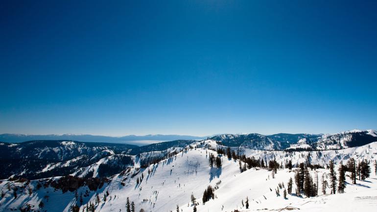 Mountain views of Olympic Valley in California Mountain views of Olympic Valley in California