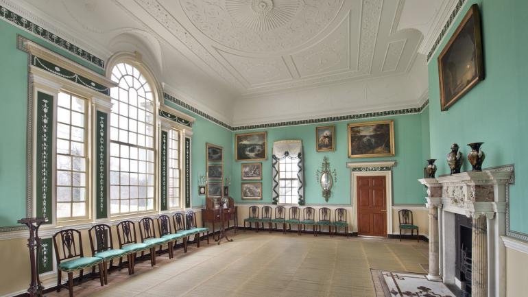 The detailed décor of the ‘New Room’, the last addition to George Washington’s mansion, also considered its grandest space The detailed décor of the ‘New Room’, the last addition to George Washington’s mansion, also considered its grandest space