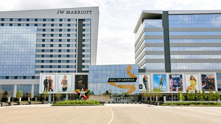 A look at the JW Marriott hotel from outside the North Entrance of Mall of America A look at the JW Marriott hotel from outside the North Entrance of Mall of America