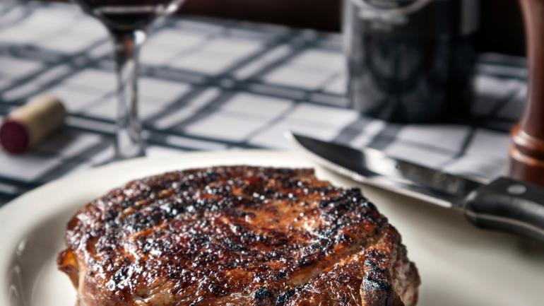Dry-aged steak at Gibsons Bar and Steakhouse, one of the classic steakhouses in Chicago Dry-aged steak at Gibsons Bar and Steakhouse, one of the classic steakhouses in Chicago