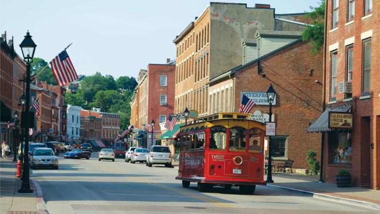 Taking a walk on historic Main Street in Galena, Illinois Taking a walk on historic Main Street in Galena, Illinois