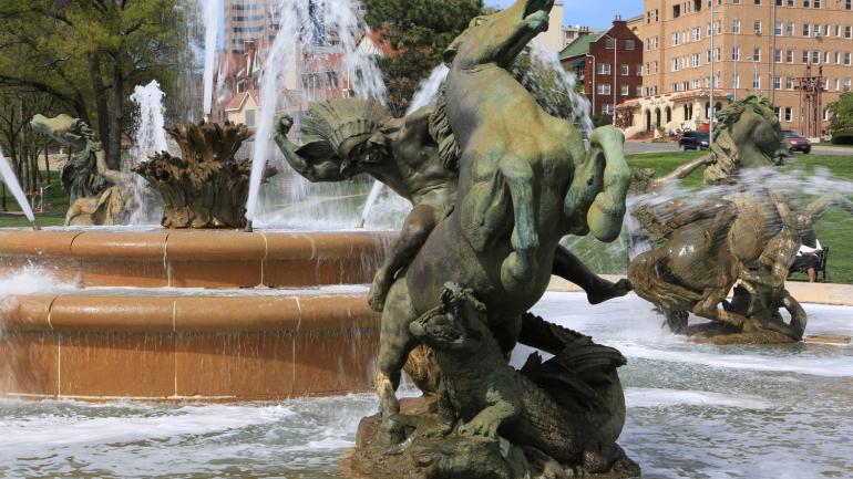 The J.C. Nichols Memorial Fountain at Country Club Plaza in Kansas City The J.C. Nichols Memorial Fountain at Country Club Plaza in Kansas City
