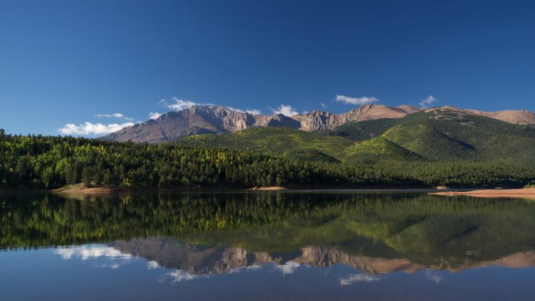 View of Pikes Peak, the most-visited mountain in the USA View of Pikes Peak, the most-visited mountain in the USA
