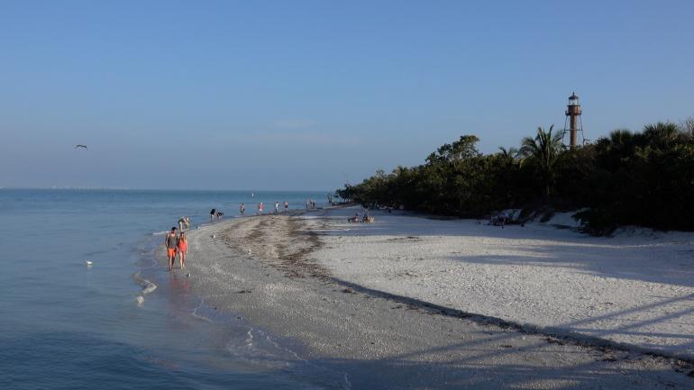 Strolling and looking for shells on Bowman’s Beach on Sanibel Island, Florida Strolling and looking for shells on Bowman’s Beach on Sanibel Island, Florida