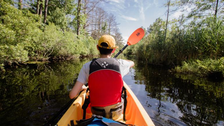 Paddling along an off-the-beaten-path waterway Paddling along an off-the-beaten-path waterway