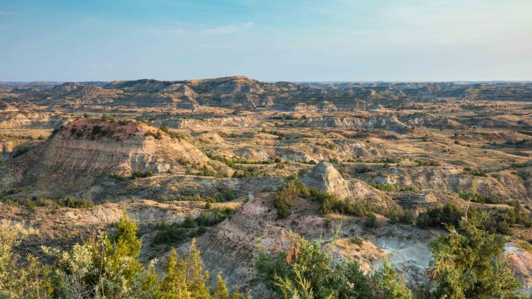 Painted Canyon in Theodore Roosevelt National Park in Medora, North Dakota Painted Canyon in Theodore Roosevelt National Park in Medora, North Dakota