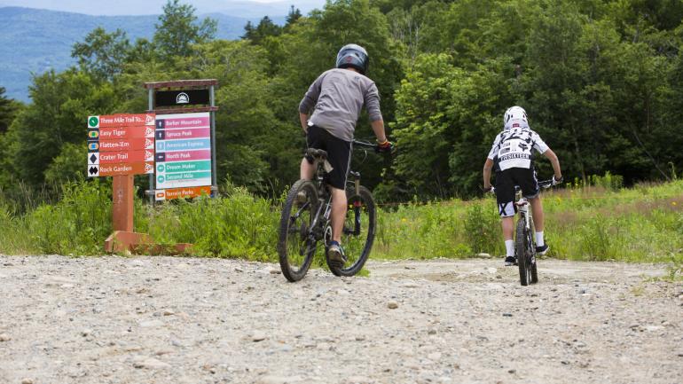 Mountain biking along a trail outside Newry Mountain biking along a trail outside Newry