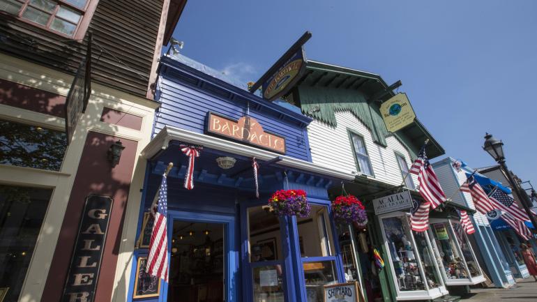 Colorful local charm in downtown Bar Harbor Colorful local charm in downtown Bar Harbor