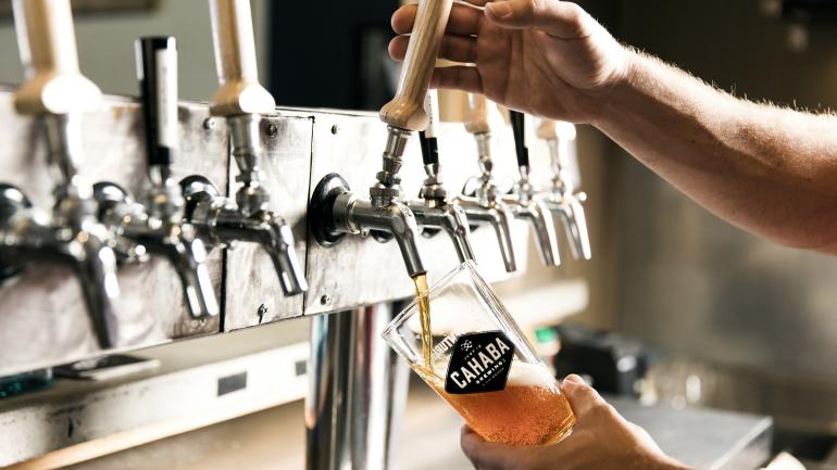 A fresh pour at Cahaba Brewing Company A fresh pour at Cahaba Brewing Company