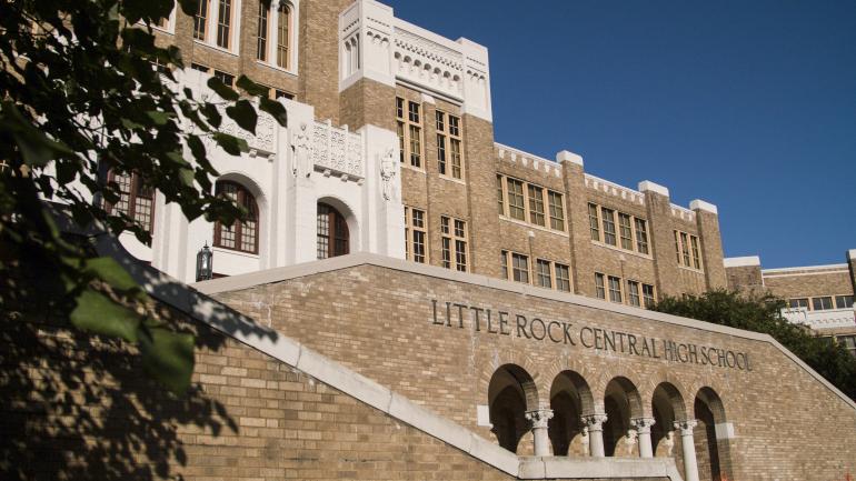 Exterior view of Central High School National Historic Site in Little Rock, Arkansas Exterior view of Central High School National Historic Site in Little Rock, Arkansas