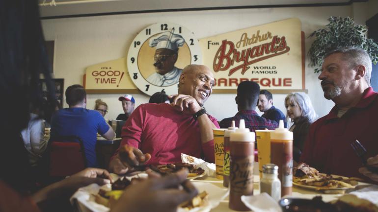 Quality laughs shared over delicious barbecue at Arthur Bryant’s in Kansas City Quality laughs shared over delicious barbecue at Arthur Bryant’s in Kansas City