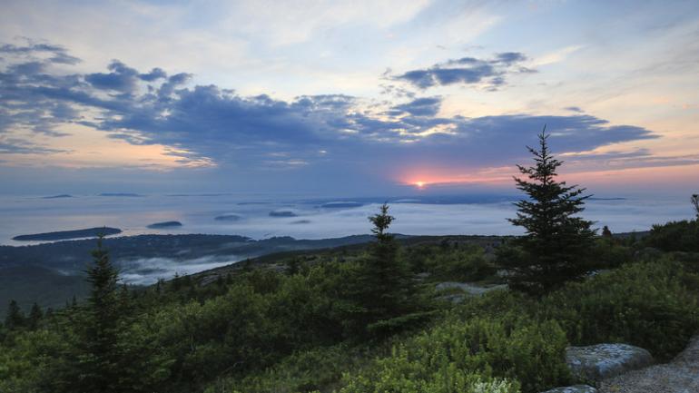 Experiencing sunrise at Acadia National Park Experiencing sunrise at Acadia National Park