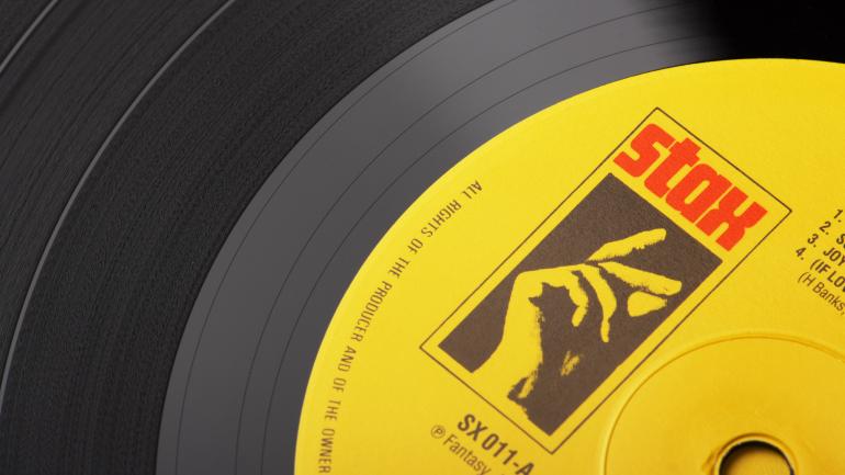 Classic vinyl album pressed with the Stax Records label Classic vinyl album pressed with the Stax Records label