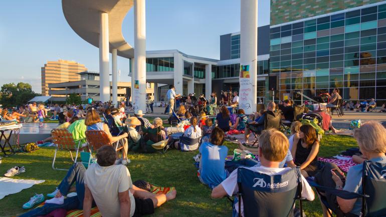 On the lawn at the Long Center for the Performing Arts in Austin, Texas On the lawn at the Long Center for the Performing Arts in Austin, Texas