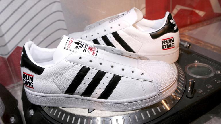 The mark of success: Run-D.M.C. branding extends to shoes The mark of success: Run-D.M.C. branding extends to shoes