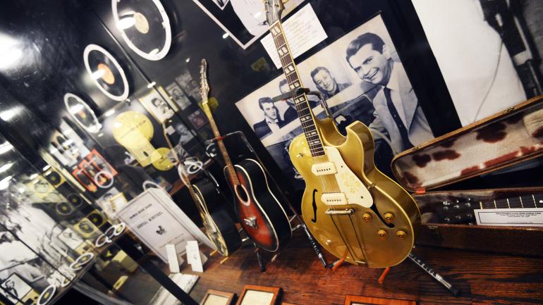 Viewing exhibits inside Sun Studio in Memphis, Tennessee Viewing exhibits inside Sun Studio in Memphis, Tennessee