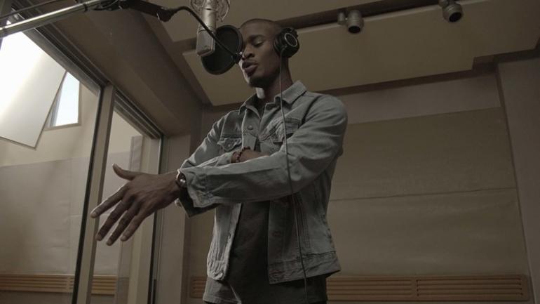 Cam James recording a track in Atlanta Cam James recording a track in Atlanta
