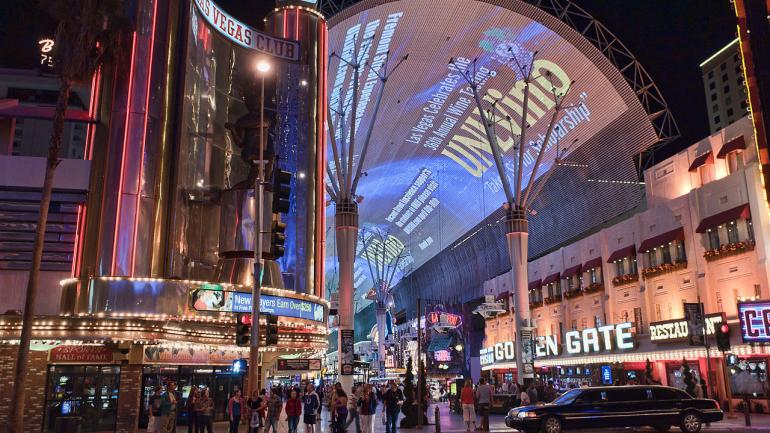 Hustle and bustle at the Fremont Street Experience in downtown Las Vegas Hustle and bustle at the Fremont Street Experience in downtown Las Vegas