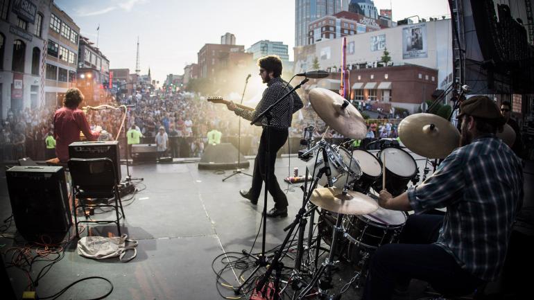 Live music at a festival in Nashville, Tennessee Live music at a festival in Nashville, Tennessee