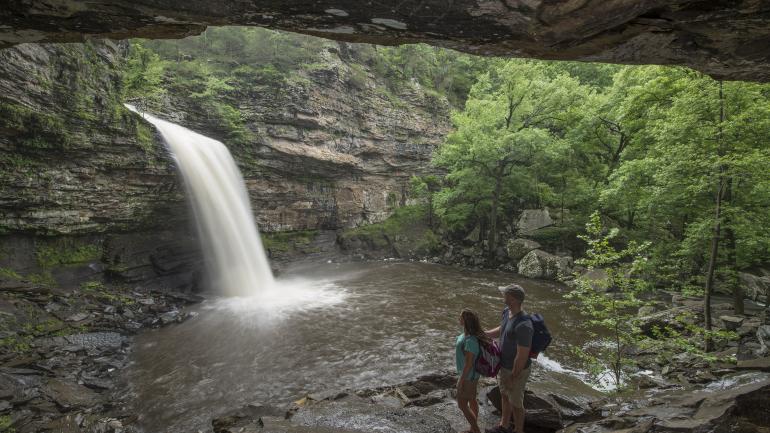 Gazing at Cedar Falls in Petit Jean State Park Gazing at Cedar Falls in Petit Jean State Park