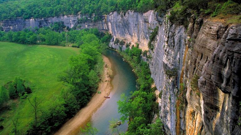 View of the Buffalo National River from the Roark Bluff overlook trail View of the Buffalo National River from the Roark Bluff overlook trail