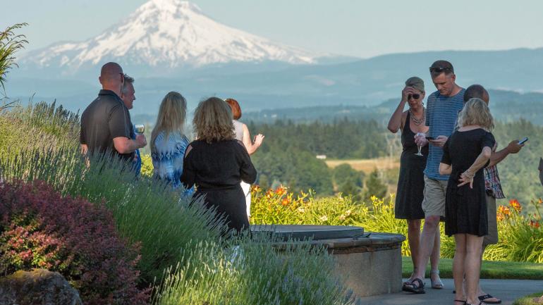 Incredible Mt. Hood views at Pete’s Mountain Vineyard & Winery in West Linn Incredible Mt. Hood views at Pete’s Mountain Vineyard & Winery in West Linn