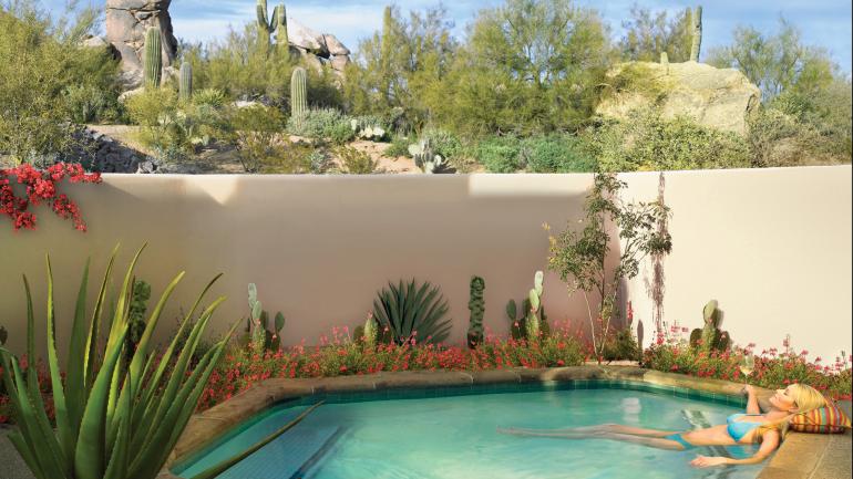 A soothing soak in a Scottsdale resort hot tub near the Sonoran Desert A soothing soak in a Scottsdale resort hot tub near the Sonoran Desert