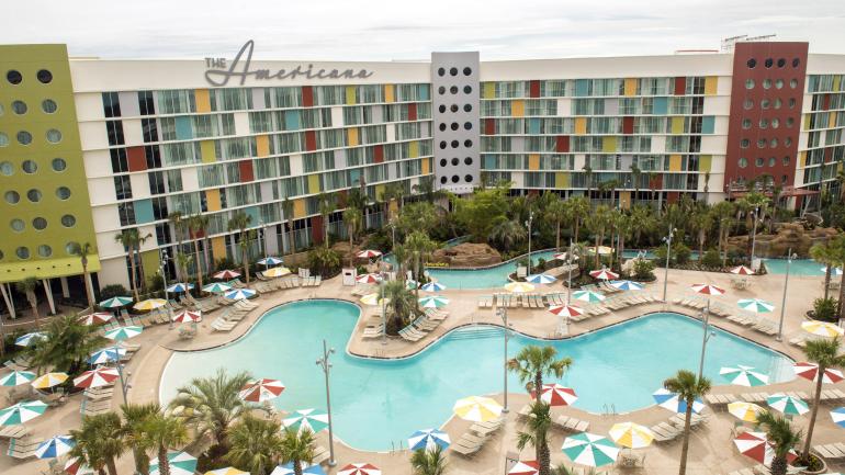 The pool at Universal's retro-inspired Cabana Bay Beach Resort The pool at Universal's retro-inspired Cabana Bay Beach Resort