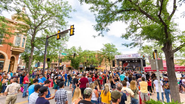Gathering for the popular Summer Nights Festival on Seventh Street in Rapid City Gathering for the popular Summer Nights Festival on Seventh Street in Rapid City