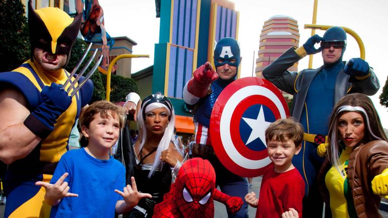 Meeting favorite characters at the Marvel Super Hero Island Meeting favorite characters at the Marvel Super Hero Island