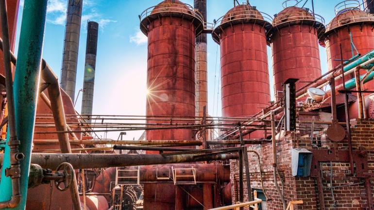 The Sloss Furnaces National Historic Landmark, a former blast furnace plant The Sloss Furnaces National Historic Landmark, a former blast furnace plant