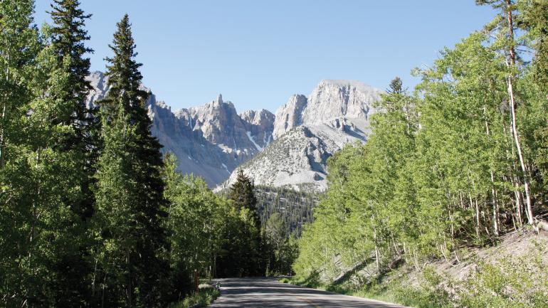 A scenic road passing through Great Basin National Park A scenic road passing through Great Basin National Park