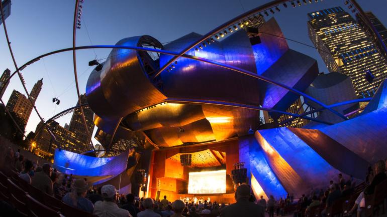 The Chicago Jazz Festival at the Jay Pritzker Pavilion in Millennium Park The Chicago Jazz Festival at the Jay Pritzker Pavilion in Millennium Park