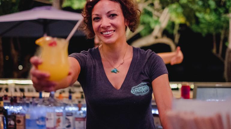 Local bartender at Thumb Lines in St. John Local bartender at Thumb Lines in St. John