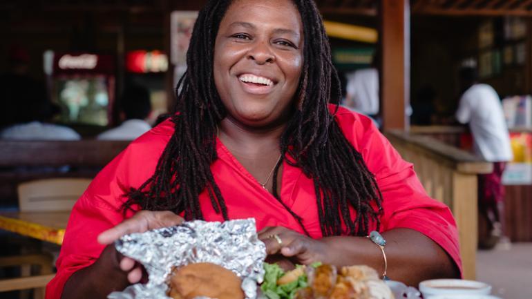 US Virgin Islands local at La Reine Chicken Shack in St. Croix US Virgin Islands local at La Reine Chicken Shack in St. Croix