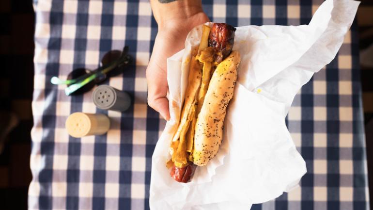 Chicago-style hot dog Chicago-style hot dog